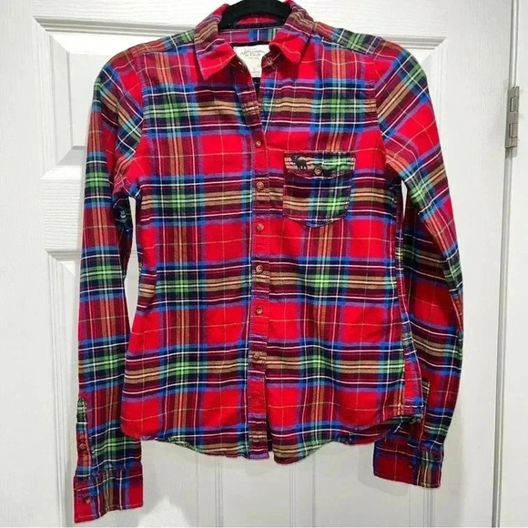 Abercrombie and Fitch New York Classic plaid flannel shirts w chest pocket - Picture 1 of 5